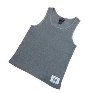 Y2K Abercrombie & Fitch Ribbed Tank Top Women's Medium Grey 100% Cotton